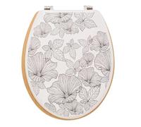 FIVE Simply Smart - Abattant WC Imprimé "Blackflora" 42cm Blanc