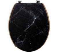 FIVE Simply Smart - Abattant WC Imprimé Marbre "Léa" 42cm Noir Noir G