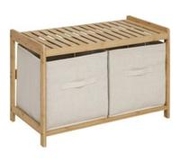FIVE Simply Smart - Banc 2 Paniers de Rangements en Bambou "Tidy" 66cm Naturel Beige G