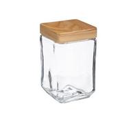 5five Bocal de conservation carré en verre et pin 1,7 L
