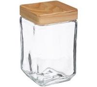 5five Bocal de conservation carré en verre et pin 1,7 L