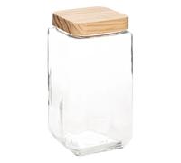 FIVE Simply Smart - Bocal Carré Verre & Pin "Nyna" 2L Transparent