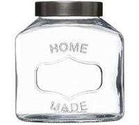 - Bocal en Verre Ovale Inox 1L Transparent