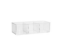 Paris Prix Boîte à cotons Selena 3 compartiments 22,8×9,5×8,3 cm Transparent