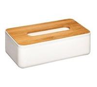 - Boîte à Mouchoirs en Bambou Natureo 26cm Blanc
