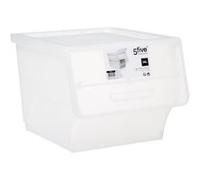 JJA Boîte de rangement Cara en plastique transparent – ouverture frontale 34 L