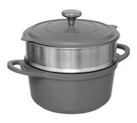FIVE Simply Smart - Cocotte Avec Panier Vapeur "Kirk" 24cm Gris Gris