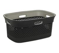 5five Panier à linge Purl 45L – Trous d'aération, Poignées ergonomiques – Gris