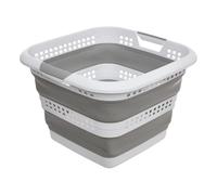 FIVE Simply Smart - Corbeille à Linge "Rétractable" 40L Blanc & Gris