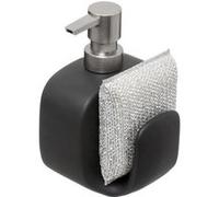FIVE Simply Smart - Distributeur de Savon en Céramique "Porte-Éponge" 15cm Noir Noir G