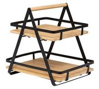 Five Simply Smart - Étagère 2 niveaux avec anse en bambou et métal ORDERA - Beige et noir - Ordera G