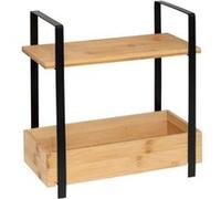 FIVE Simply Smart - Étagère 2 Niveaux en Bambou "Ordera" 30cm Naturel & Noir Beige