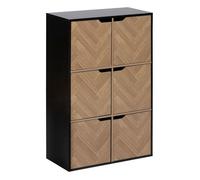 Five Simply Smart - Etagère 6 cases Mix'n Door CHEVRONS - Beige et noir