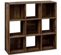 5five Meuble Étagère Five 9 cases de rangement coloris bois foncé style industriel H 100,5 cm