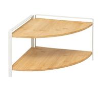 Five Simply Smart - Étagère d'angle 2 niveaux en bambou et métal ORDERA - Beige et blanc