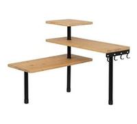 Five Simply Smart - Étagère d'angle 3 niveaux en bambou et inox - Beige et noir G