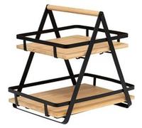 FIVE Simply Smart - Étagère de Cuisine 2 Niveaux en Bambou "Ordera" 30cm Naturel & Noir Beige G