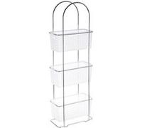 Etagère de salle de bain - 3 paniers amovibles Blanc