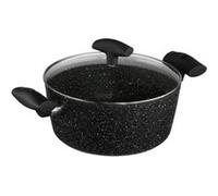 FIVE Simply Smart - Faitout en Aluminium & Couvercle "Pierre" 24cm Noir Noir G