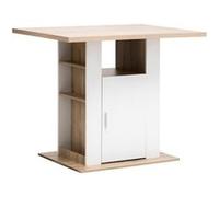 Five Simply Smart - Ilot de cuisine effet bois naturel - Blanc et beige Blanc G