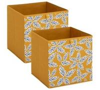 Five Simply Smart - Lot de 2 boites de rangement FOLIA - L. 31 x l.31 x H. 31 cm - Jaune - Folia Jaune G