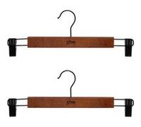 FIVE Simply Smart - Lot de 2 Cintres à Pince en Bois "Vintage" 33cm Marron Marron G