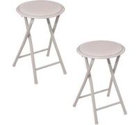 Five Simply Smart - Lot de 2 tabourets d'appoint pliables en PVC - Beige Beige