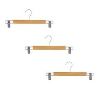 FIVE Simply Smart - Lot de 3 Cintres à Pince en Métal 33cm Naturel Marron G