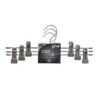 FIVE Simply Smart - Lot de 3 Cintres en Métal "Pinces" 30cm Gris Gris G