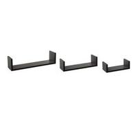 - Lot de 3 Etagères Murales "Bord" 42cm Noir