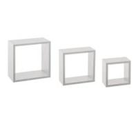 Paris Prix – Étagères murales – Cube – Lot de 3 – Petit modèle – Blanc (15/20/25 cm)