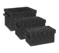 FIVE Simply Smart - Lot de 3 Paniers de Rangement "Déco" 40cm Noir Noir G