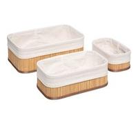 Five Simply Smart - Lot de 3 paniers en bambou naturel et polyester Beige G