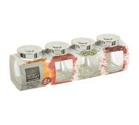 FIVE Simply Smart - Lot de 4 Bocaux à Épices "Loupa" 200ml Transparent