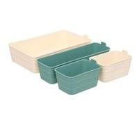 FIVE Simply Smart - Lot de 4 Organisateurs de Tiroir "Boxy" 27cm Vert & Beige Vert