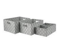 JJA – Lot de 4 paniers de rangement déco 38 cm – Gris