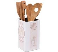 FIVE Simply Smart - Lot de 4 Ustensiles Avec Pot "Signature" 30cm Crème Beige