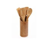 FIVE Simply Smart - Lot de 4 Ustensiles & Pot de Cuisine "Bambou" Naturel Marron G