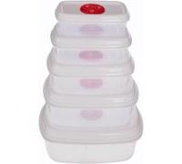 FIVE Simply Smart - Lot de 5 Boîtes de Conservation Micro-Ondes 25cm Blanc Blanc G