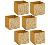 Five Simply Smart - Lot de 6 boites de rangement FOLIA - L. 31 x l.31 x H. 31 cm - Jaune - Folia G