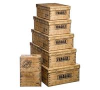 FIVE Simply smart Lot De 6 Boîtes Effet Cagette - Carton