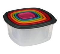 JJA Boîtes de rangement – Lot de 7 carrées en PP – coloris assortis