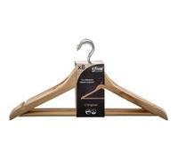 FIVE Simply Smart - Lot de 8 Cintres en Bois 45cm Naturel Beige G