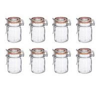 FIVE Simply Smart - Lot de 8 Pots en Verre Hermétique 15cL Transparent Transparent G
