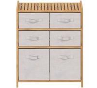 Five Gloves Meuble étagère Five Simply Smart – double 6 paniers – banc – marron