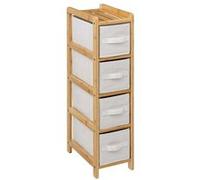 Five Simply Smart - Meuble étagère fine 4 paniers - Banc et Marron Marron G