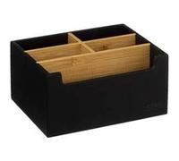Five - Organiseur de Salle de Bain Rangement Maquillage 5 Compartiments Natureo Noir et Bambou