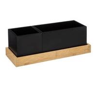 FIVE Simply Smart - Organiseur de Bureau Bambou Bava 29cm Noir Noir