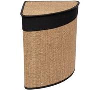 Five Simply Smart - Panier à linge d'angle 48L bambou et tissu - Noir