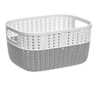 FIVE Simply Smart - Panier de Rangement "Bicolore" 3,5L Blanc & Gris Blanc G